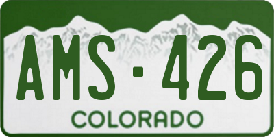 CO license plate AMS426