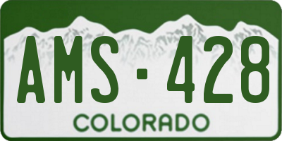 CO license plate AMS428