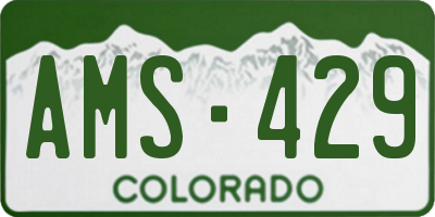 CO license plate AMS429