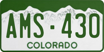CO license plate AMS430