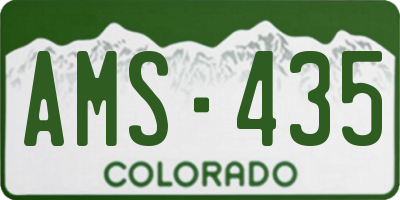 CO license plate AMS435