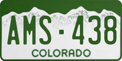 CO license plate AMS438