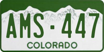 CO license plate AMS447