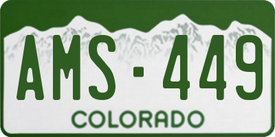 CO license plate AMS449