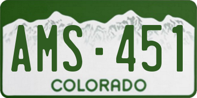 CO license plate AMS451