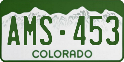 CO license plate AMS453