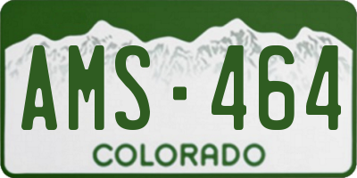 CO license plate AMS464