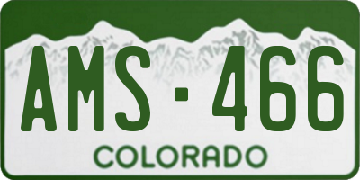 CO license plate AMS466