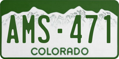 CO license plate AMS471