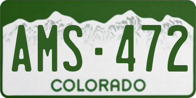 CO license plate AMS472