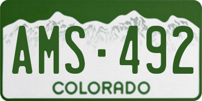 CO license plate AMS492