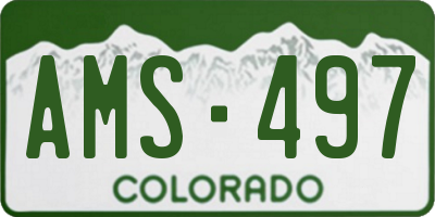 CO license plate AMS497