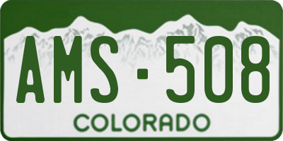 CO license plate AMS508