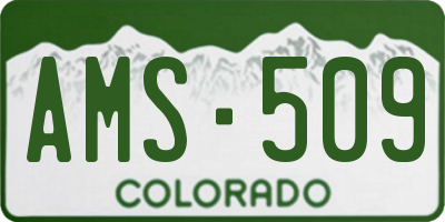 CO license plate AMS509