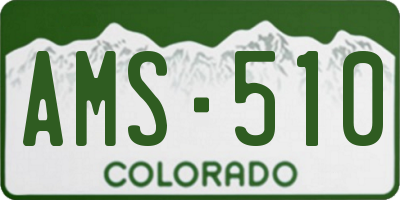 CO license plate AMS510