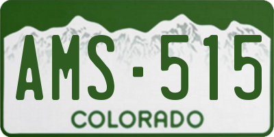 CO license plate AMS515