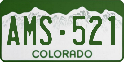 CO license plate AMS521