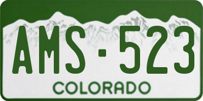 CO license plate AMS523