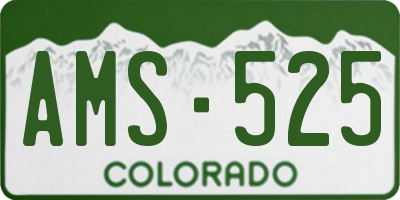 CO license plate AMS525