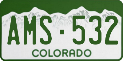 CO license plate AMS532