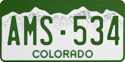 CO license plate AMS534