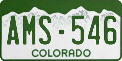CO license plate AMS546