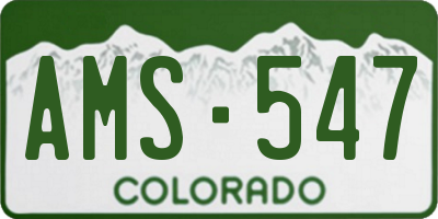 CO license plate AMS547