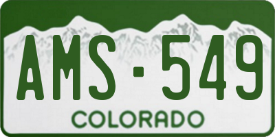 CO license plate AMS549
