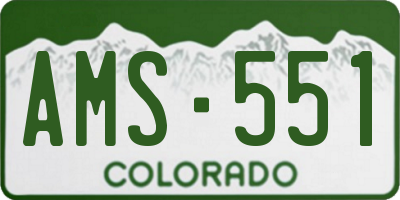 CO license plate AMS551