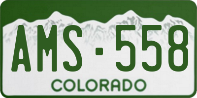 CO license plate AMS558