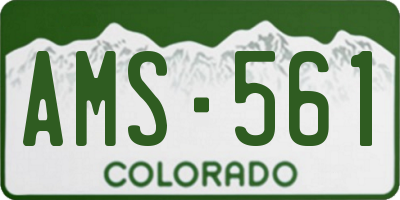 CO license plate AMS561