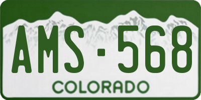 CO license plate AMS568