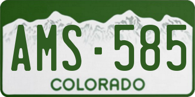 CO license plate AMS585