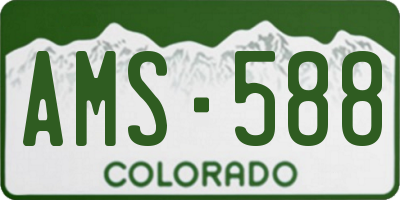 CO license plate AMS588