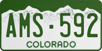 CO license plate AMS592