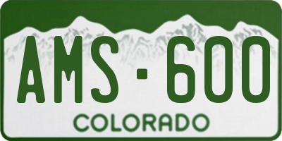 CO license plate AMS600