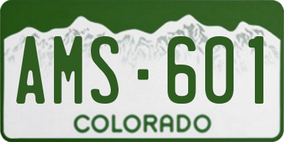 CO license plate AMS601