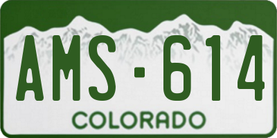 CO license plate AMS614