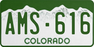 CO license plate AMS616