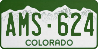 CO license plate AMS624