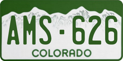 CO license plate AMS626