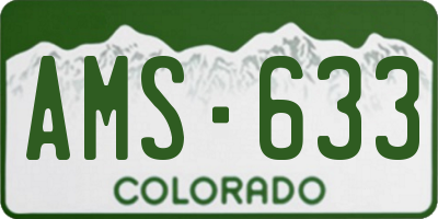 CO license plate AMS633