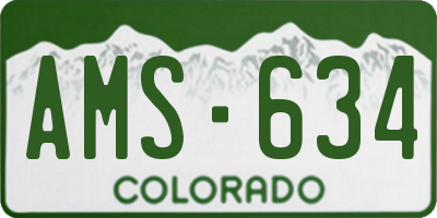 CO license plate AMS634