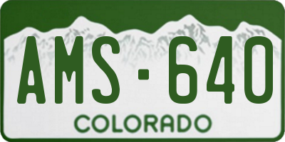 CO license plate AMS640