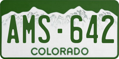 CO license plate AMS642