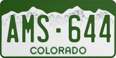 CO license plate AMS644