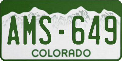 CO license plate AMS649