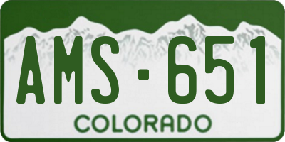 CO license plate AMS651