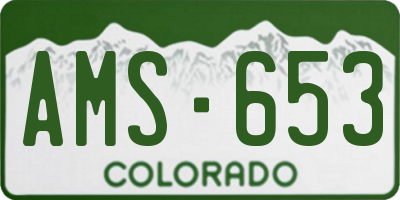 CO license plate AMS653