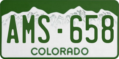 CO license plate AMS658
